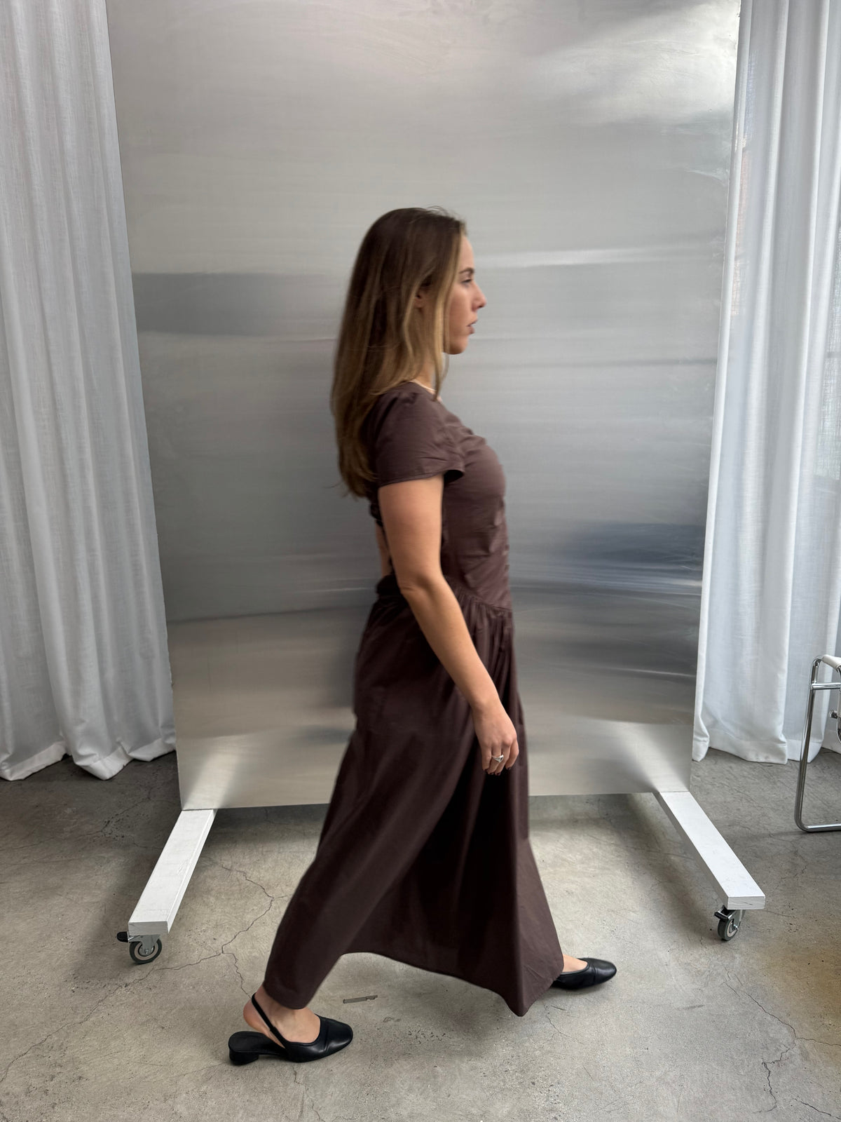 Hannah Gathered Dress - Cacao