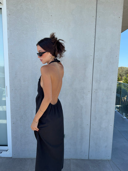 Lucy Black Halter Dress
