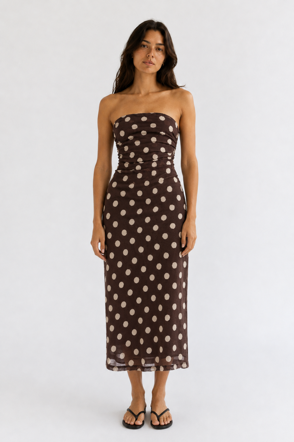 Sophia Strapless Polka Dot Dress